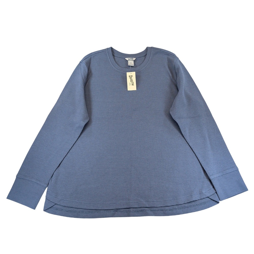 Duluth Trading Co Womens XXL Burly Thermal Long Sleeve Crew Blue 80258 NWT